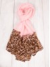 COLOUR BLOCK LEOPARD END LINEN SCARF